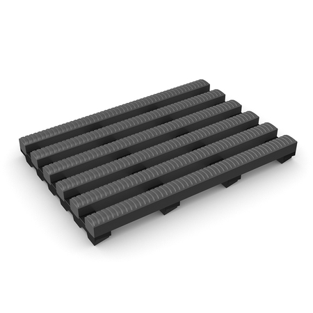 DURABLE CORP Anti-Slip Barefoot, Self Draining Matting 3'x33' Dark Gray H2K3x33DGY